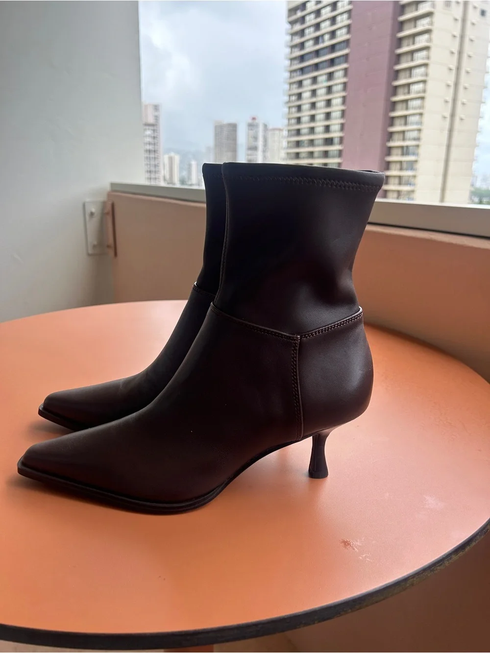 Steve Madden STASIA BROWN kitten Heel ankle boot 9.5 excellent used condition - Picture 6 of 10